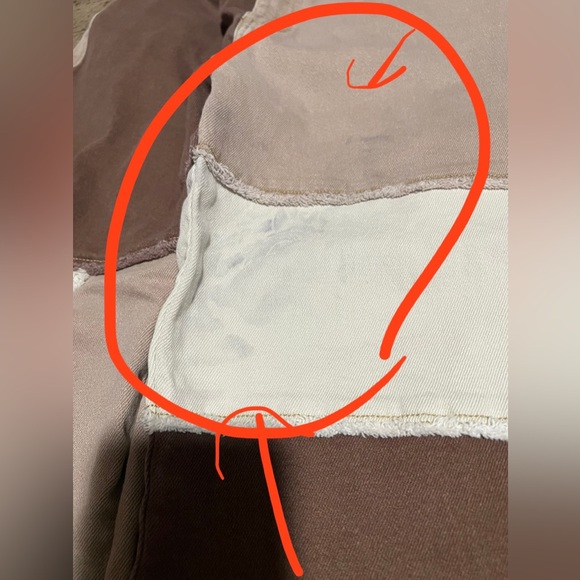 Hollister Patchwork Pants in Brown and Cream. READ DESCRIPTION - Picture 7 of 7